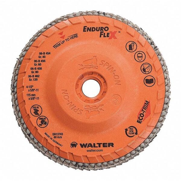 Picture of Walter Abrasive 4-1/2 Gr60 Enduro-Flex Spin On Flap Disc Disc Flap